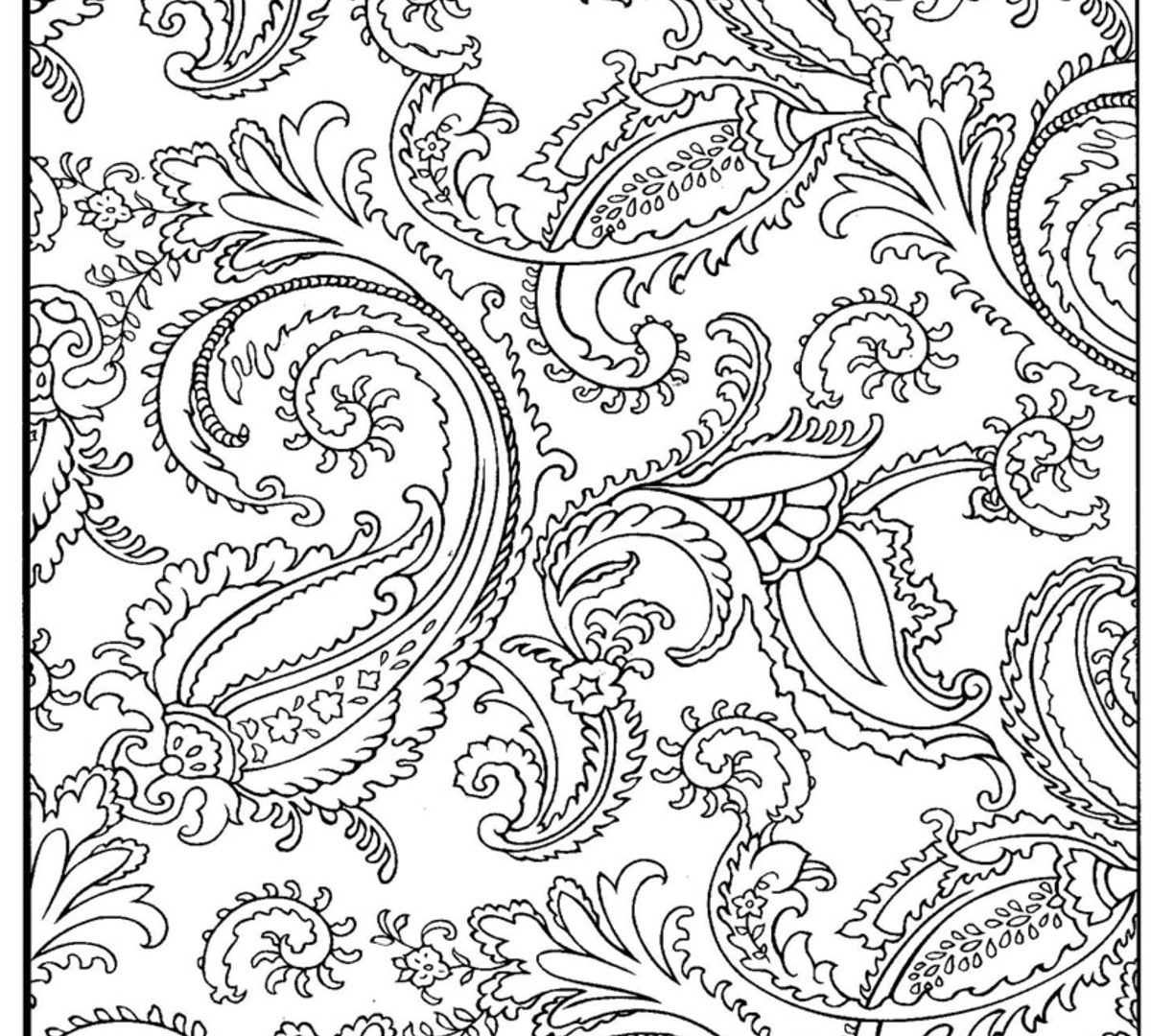 1224x1080 Paisley Hearts And Flowers Anti Stress Coloring Wonderful Page