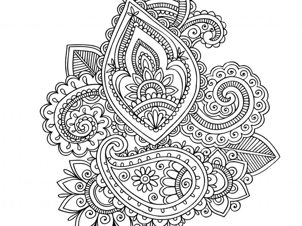 1024x768 Adult Paisley Coloring Pages Wonderful Page For Free Design