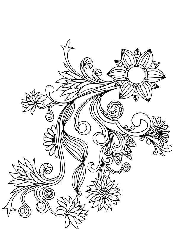 595x842 Buzzle Free Printable Coloring Pages Of Flowers Flower Pattern