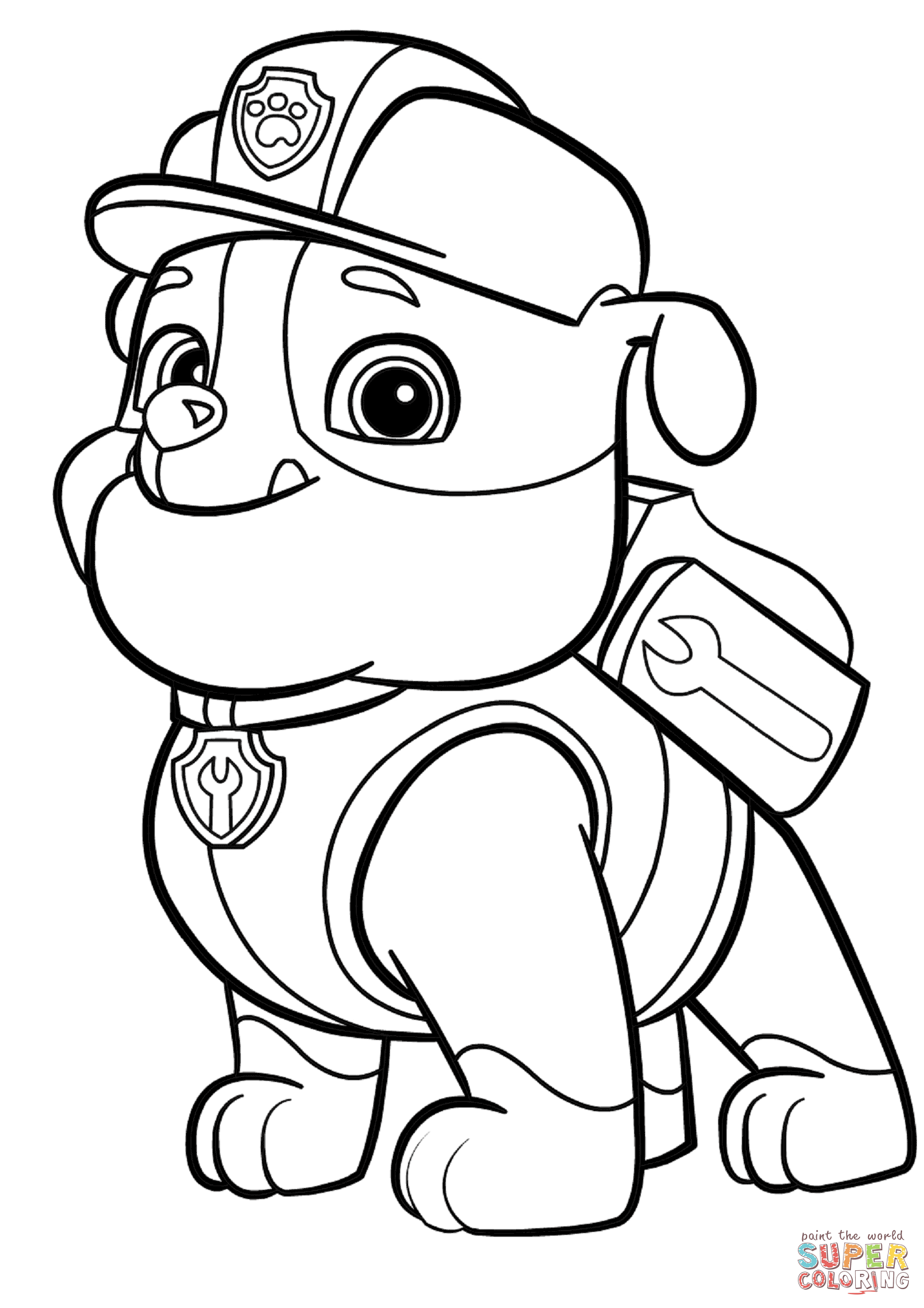 Rubble Paw Patrol Coloring Page 1517x2147 Rubble Paw Patrol Coloring Page