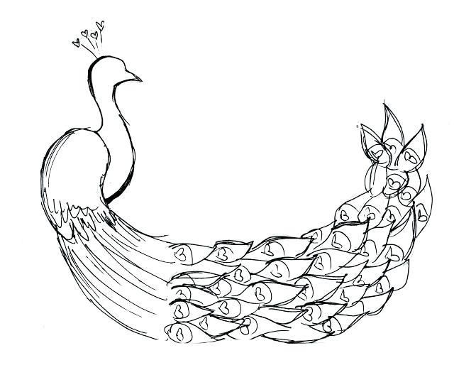 Beautiful Peacock Coloring Pages For Kids And Realistic Peacock 640x521 Beautiful Peacock Coloring Pages For Kids And Realistic Peacock