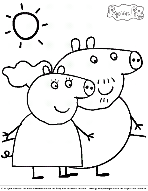 612x792 Peppa Pig Daddy Pig Coloring Pages Many Interesting Cliparts