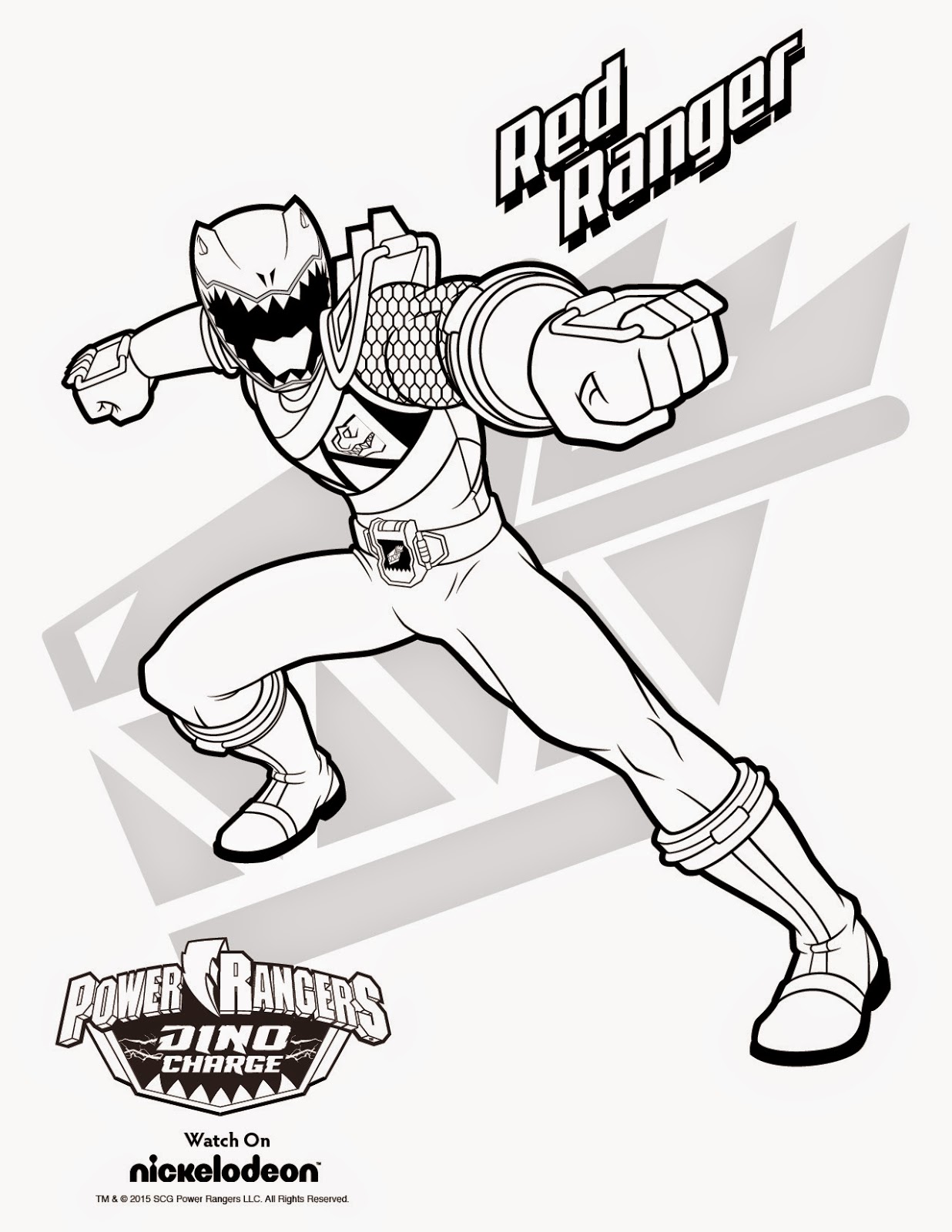 Free Printable Power Ranger Coloring Pages