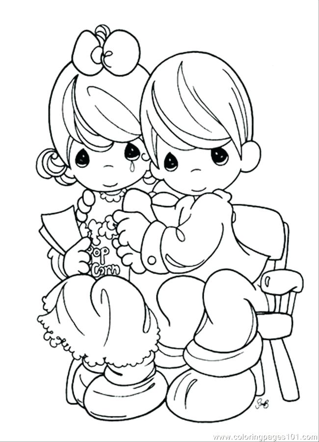 650x900 Wedding Coloring Pages Free Free Printable Precious Moments