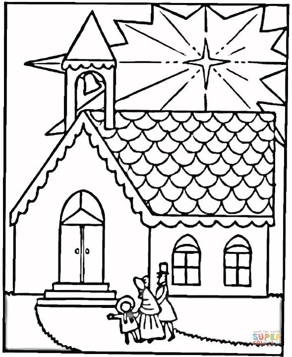 589x720 Church Christmas Coloring Pages