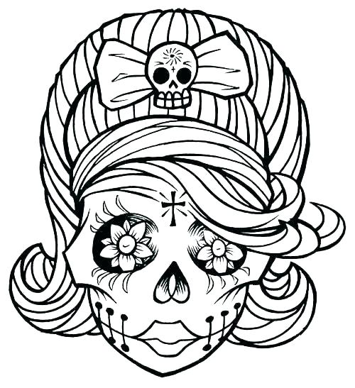 Coloring Pages Free Printables Skull Coloring Pages Sugar Skull 500x547 Coloring Pages Free Printables Skull Coloring Pages Sugar Skull