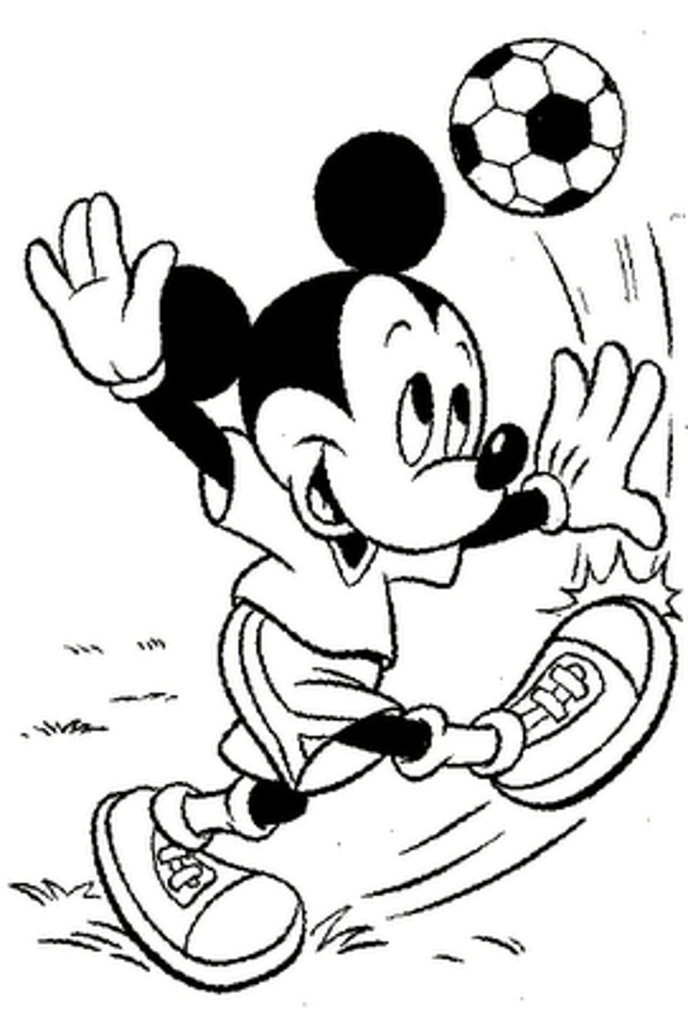 1000x1476 Free Printable Sports Coloring Pages Mickey Mouse With Ball