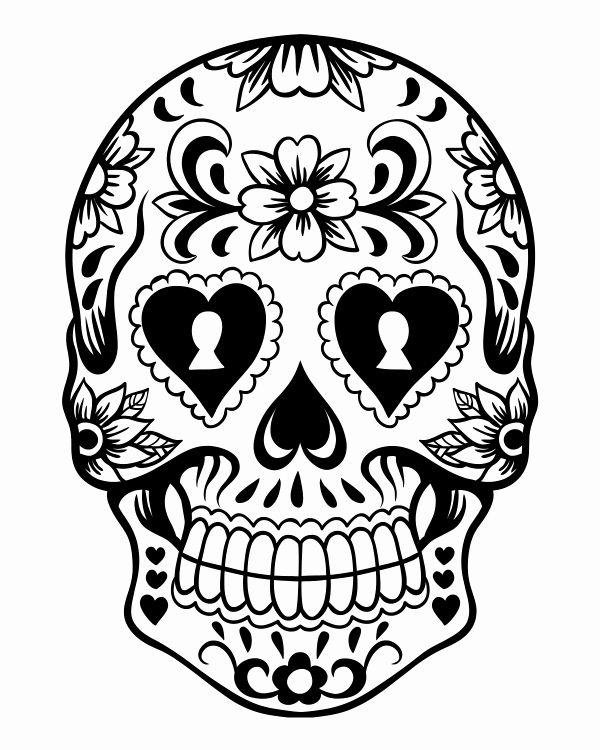 600x750 Free Printable Sugar Skull Coloring Pages Collection Sugar Skull