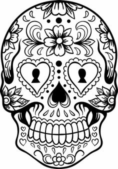 236x338 Day Of The Dead Sugar Skull Coloring Page Free Printable