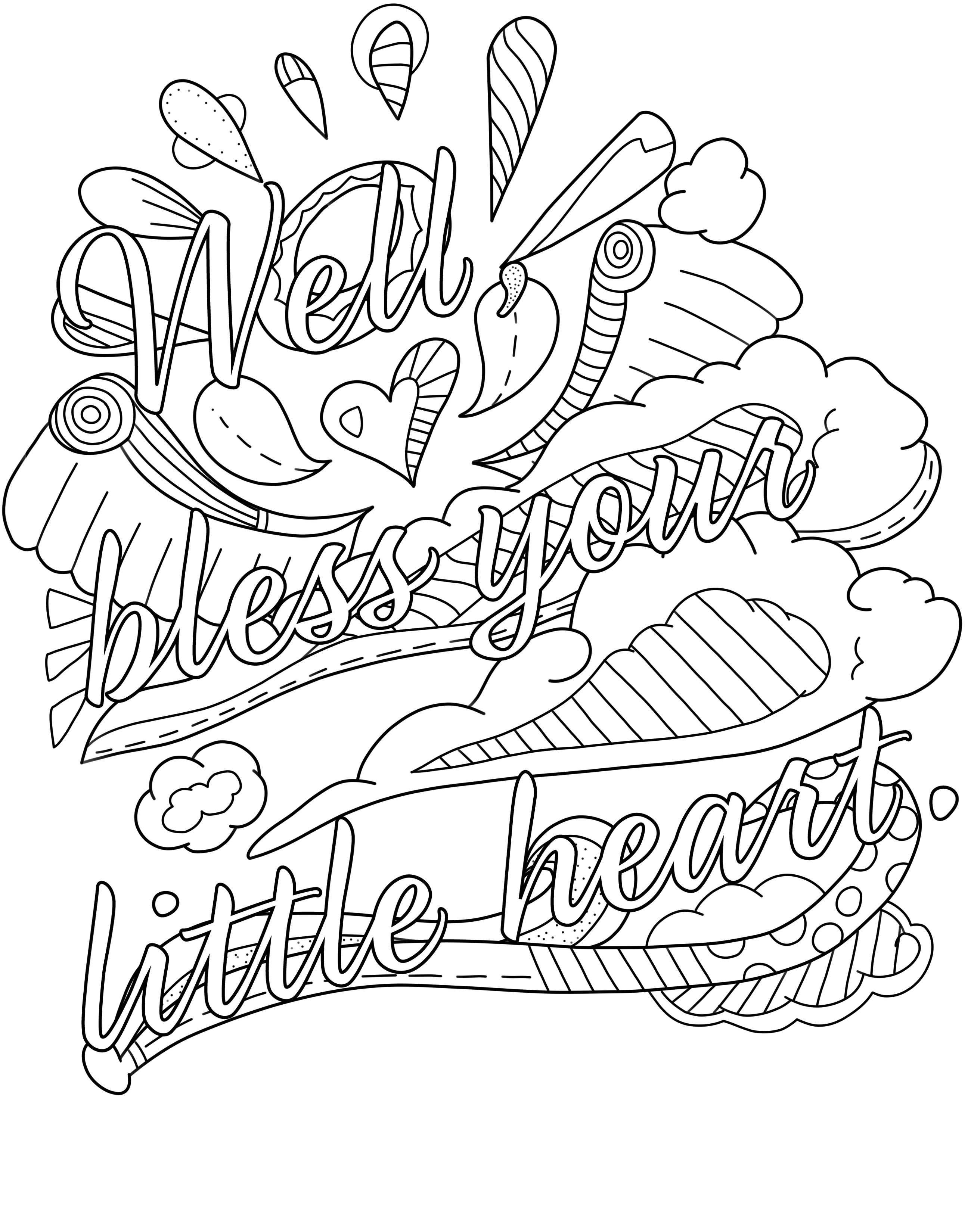 2600x3300 Swearing Coloring Page Archives Thiago Ultra Printable Of Cuss