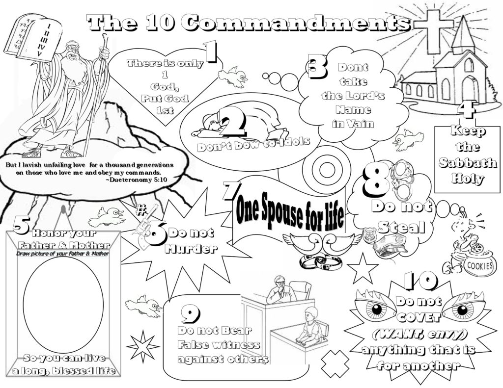 For Free Printable Ten Commandments Coloring Pages 1024x791 For Free Printable Ten Commandments Coloring Pages