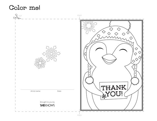 Penguin Holiday Thank You Card 640x494 Penguin Holiday Thank You Card