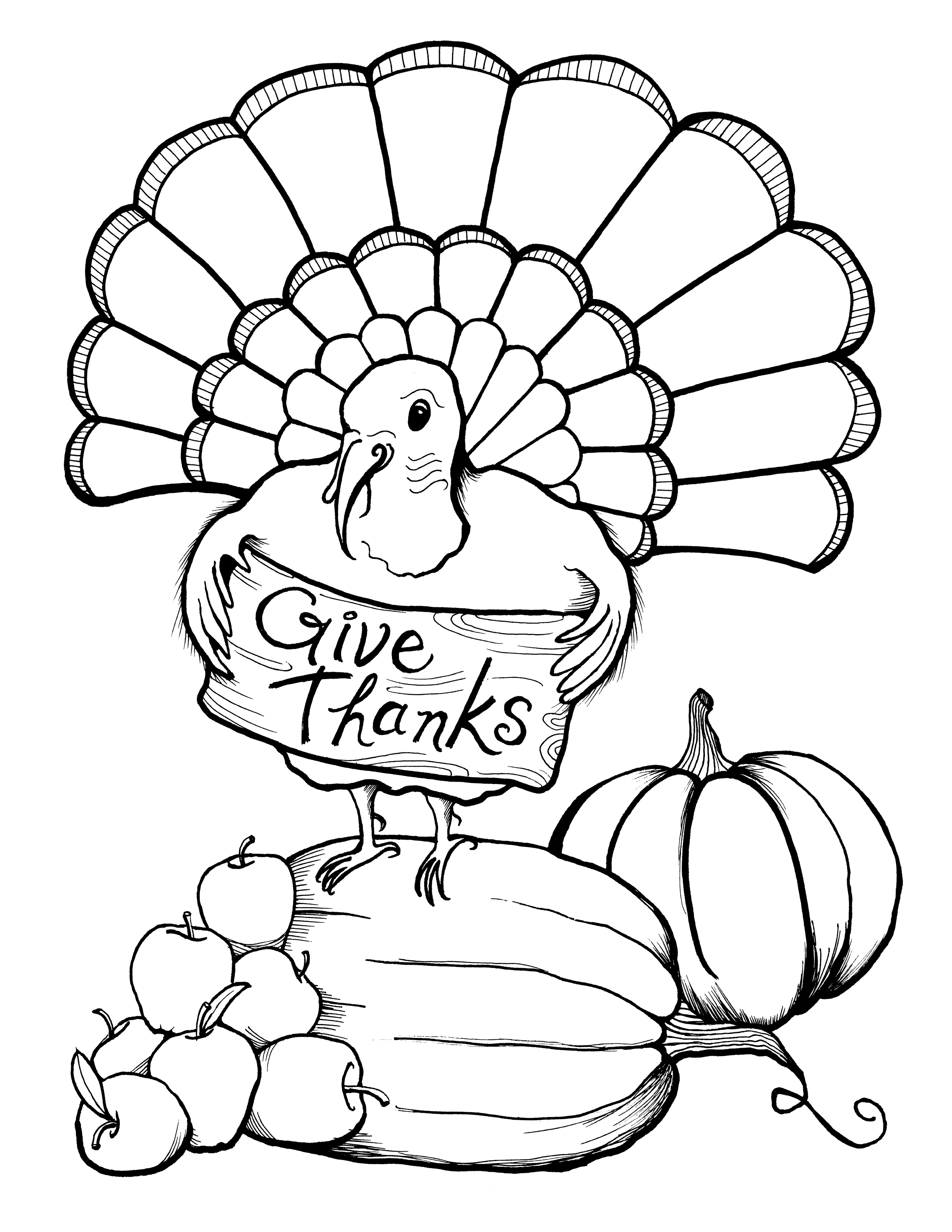 2550x3300 Free Printable Thanksgiving Coloring Pages