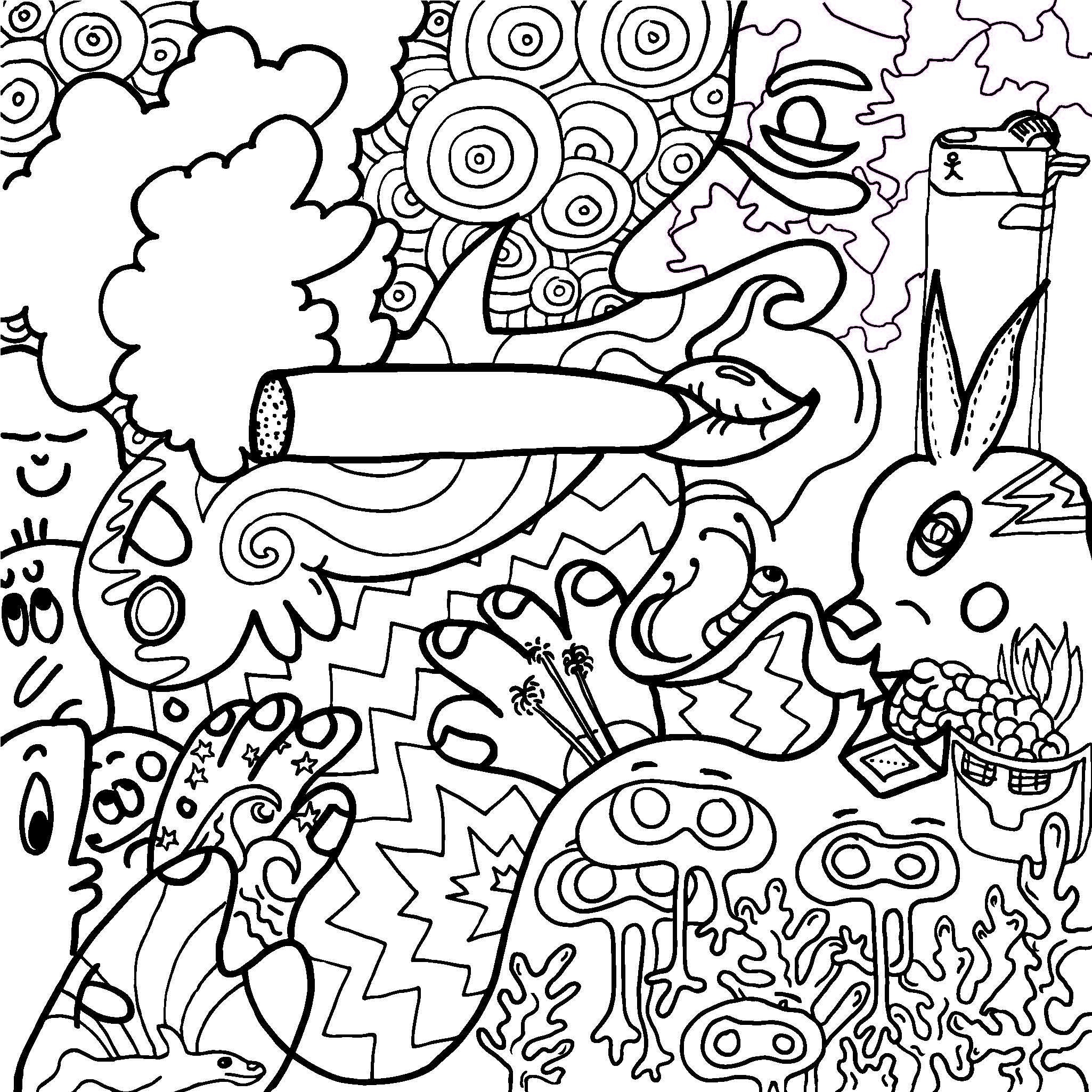 Trippy Weed Coloring Page Free Printable Pages Incredibl Book 2050x2050 Trippy Weed Coloring Page Free Printable Pages Incredibl Book