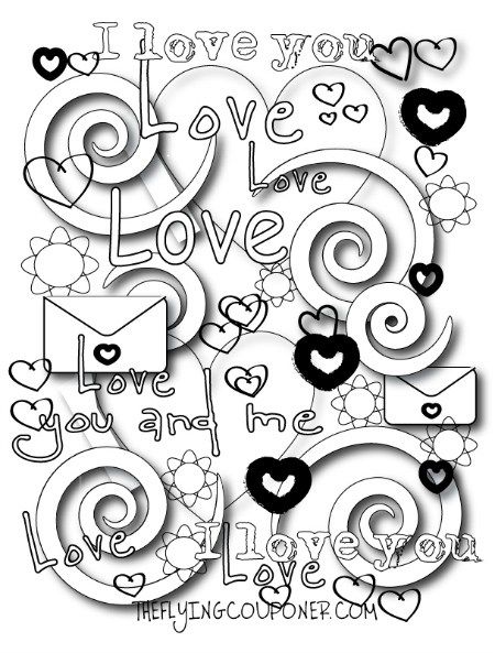 450x593 Free Printable Valentines Day Coloring Pages For Adults Quotes