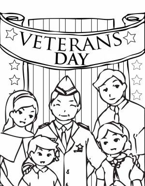 300x383 The Stars And Stripes On Cemetary Veterans Day Coloring Page