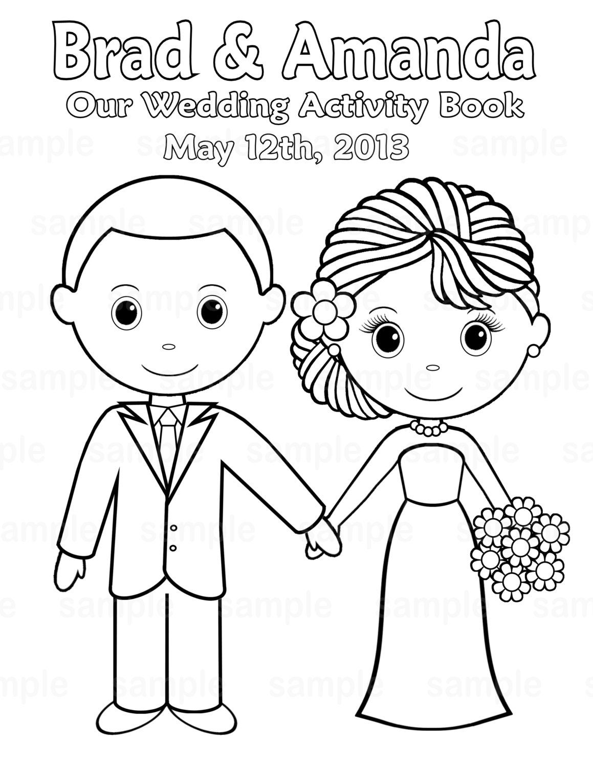 Printable Personalized Wedding Coloring Activity Book Favor Kids 1159x1500 Printable Personalized Wedding Coloring Activity Book Favor Kids