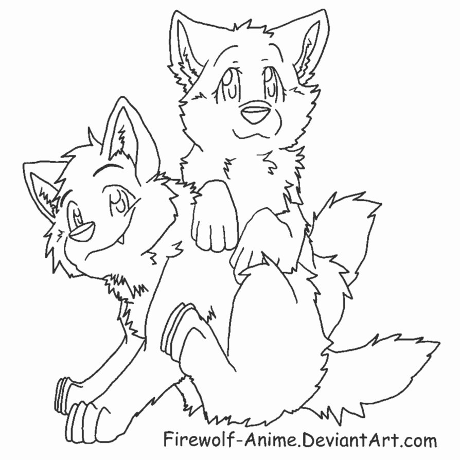 894x894 Baby Wolf Coloring Pages For Anime