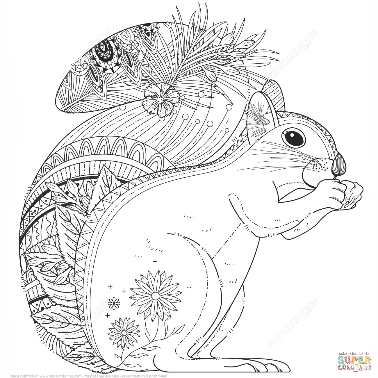Squirrel Zentangle Coloring Page From Zentangle Category. Select 1300x1300 Squirrel Zentangle Coloring Page From Zentangle Category. Select
