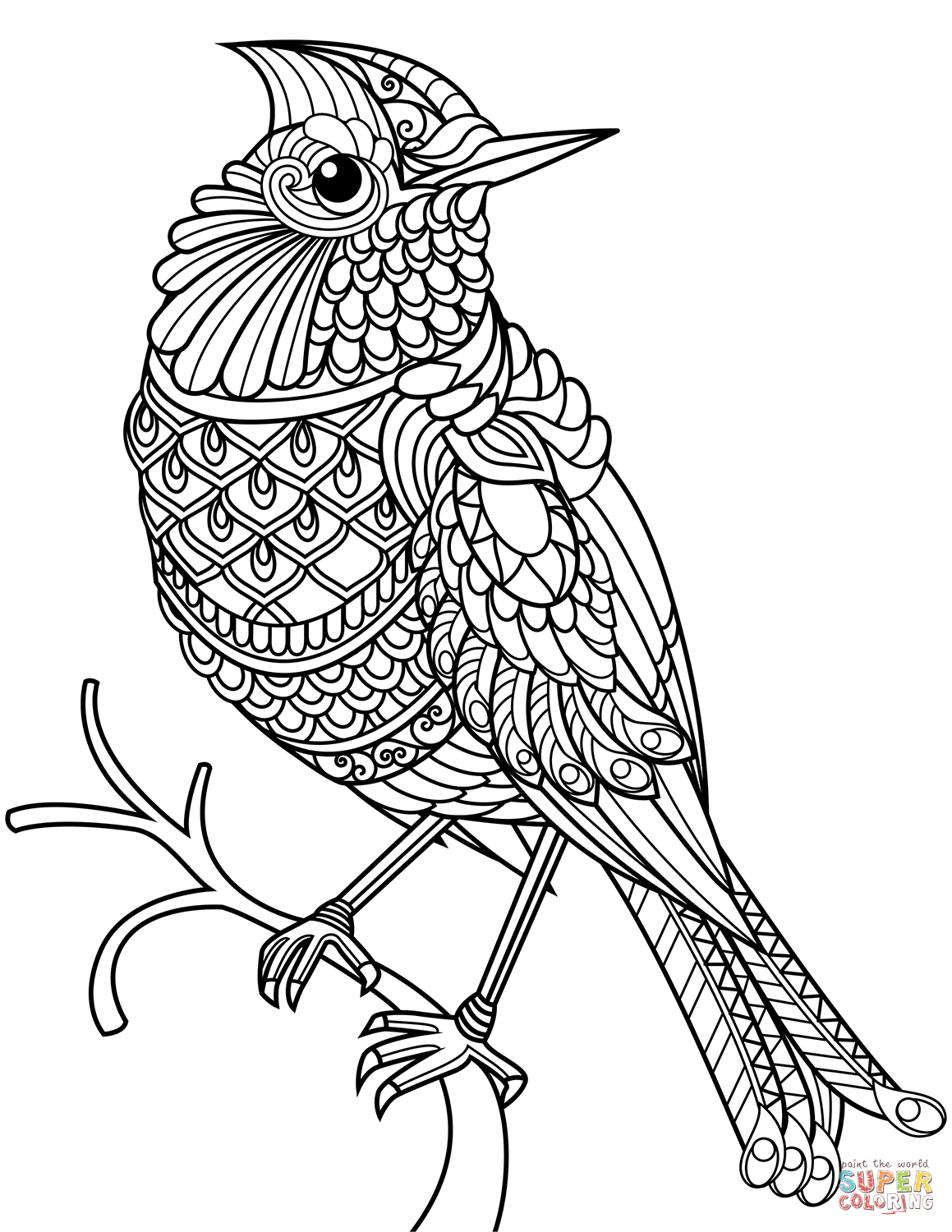Click The Northern Cardinal Zentangle Coloring Pages To View 1159x1500 Click The Northern Cardinal Zentangle Coloring Pages To View
