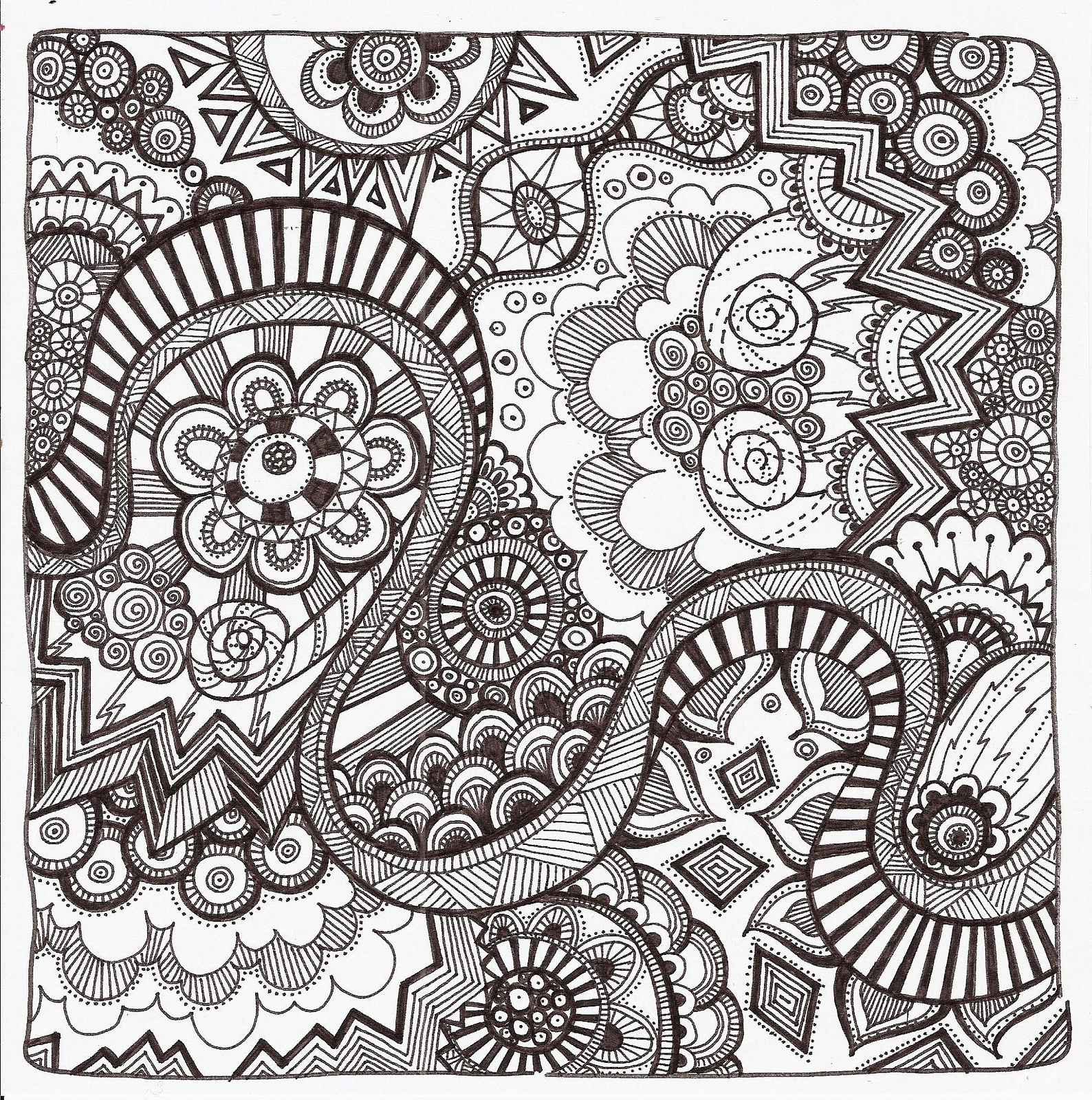 Free Printable Zentangle Coloring Pages For Adults 1588x1600 Free Printable Zentangle Coloring Pages For Adults