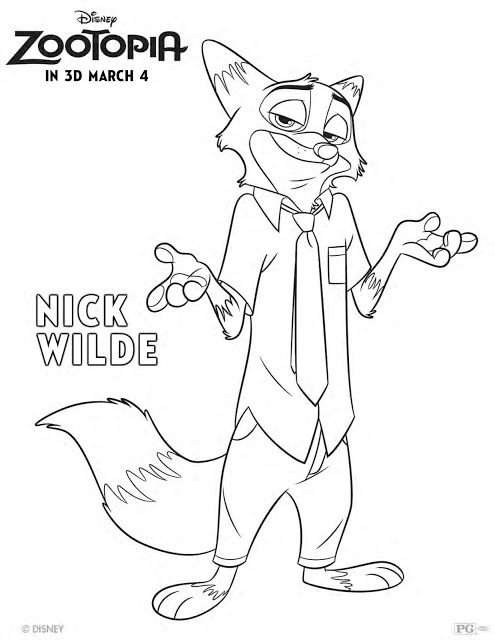 495x640 Free Printable Zootopia Coloring Sheets And Matching Game