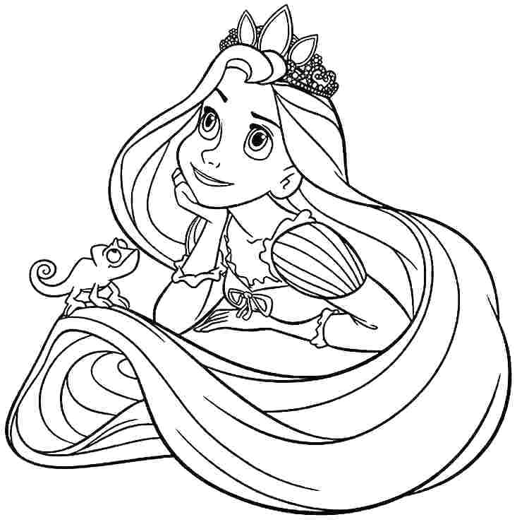 Free Rapunzel Coloring Pages at GetColorings.com | Free printable ...