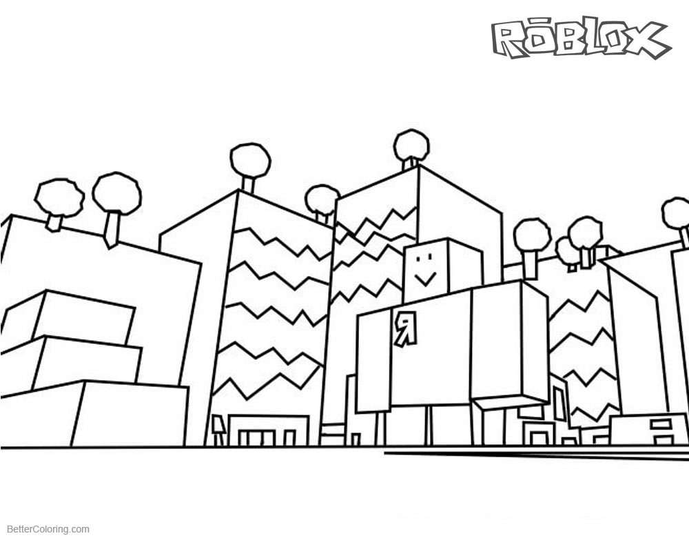 Roblox Coloring Pages Buildings Line Drawing 1000x780 Roblox Coloring Pages Buildings Line Drawing