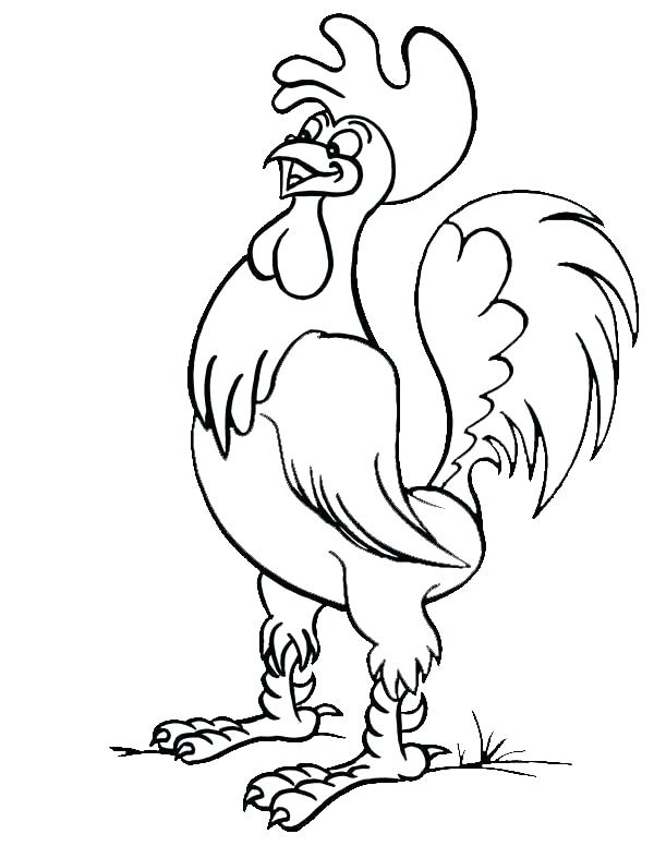 600x776 Rooster Coloring Page Rooster Coloring A Happy Rooster Coloring
