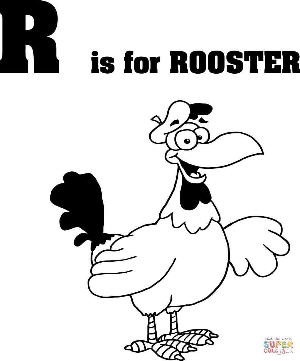 977x1177 Wonderful Inspiration Rooster Coloring Page Letter R Is For Free