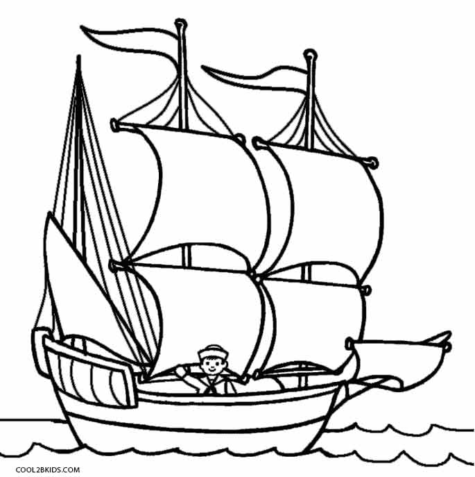 685x687 Printable Boat Coloring Pages