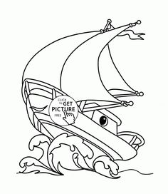 236x272 Realistic Sail Boat Coloring Page For Kids, Transportation