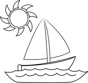 300x285 Sailboat Clipart Image Coloring Page Of Small Sailboat On