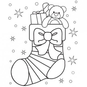 Christmas Stocking Coloring Page 340x340 Christmas Stocking Coloring Page