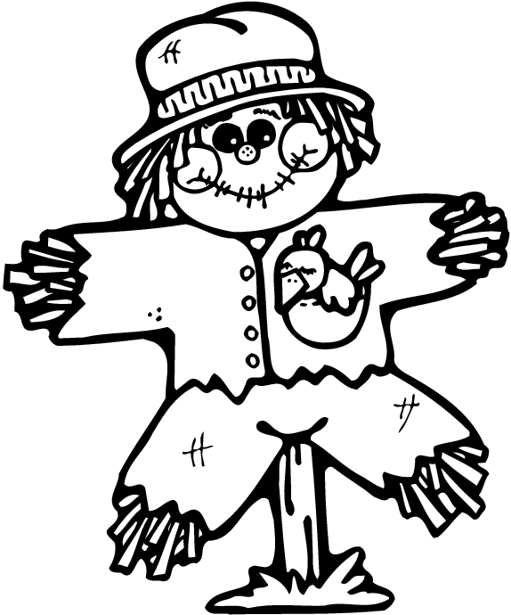 Scarecrow Coloring Pages 360coloringpages 574x690 Scarecrow Coloring Pages 360coloringpages