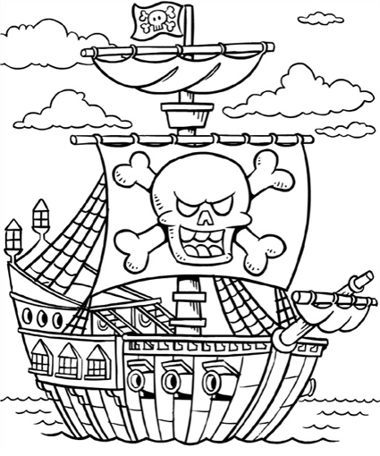 425x510 Santa Hat Coloring Pages Free Printable Pirate Ship Coloring Pages