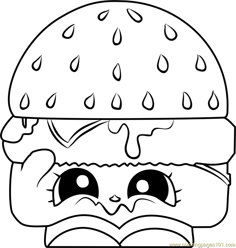 761x800 Cheezey B Shopkins Coloring Page