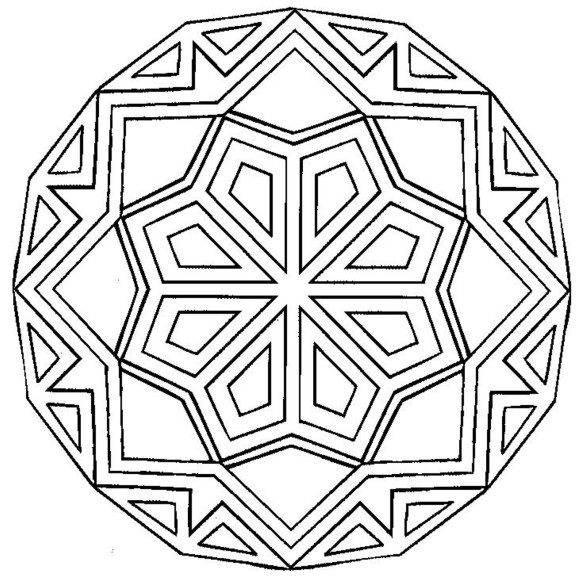 580x586 Simple Mandala Coloring Pages Simple Mandala Coloring Pages