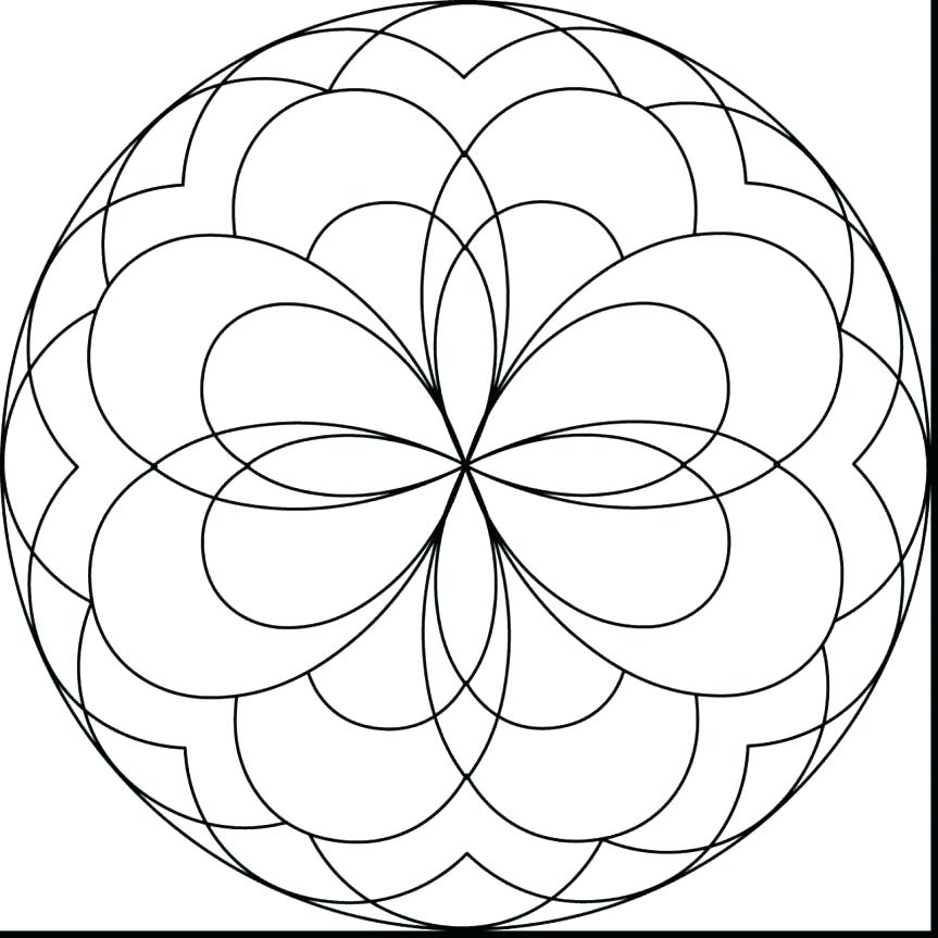 863x863 Simple Mandala Coloring Pages