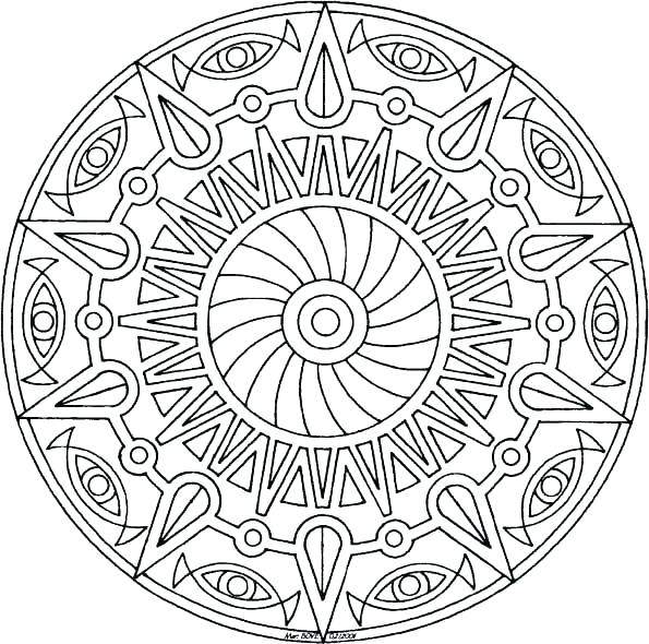 595x590 Easy Mandala Coloring Pages Also Delightful Design Simple Mandala