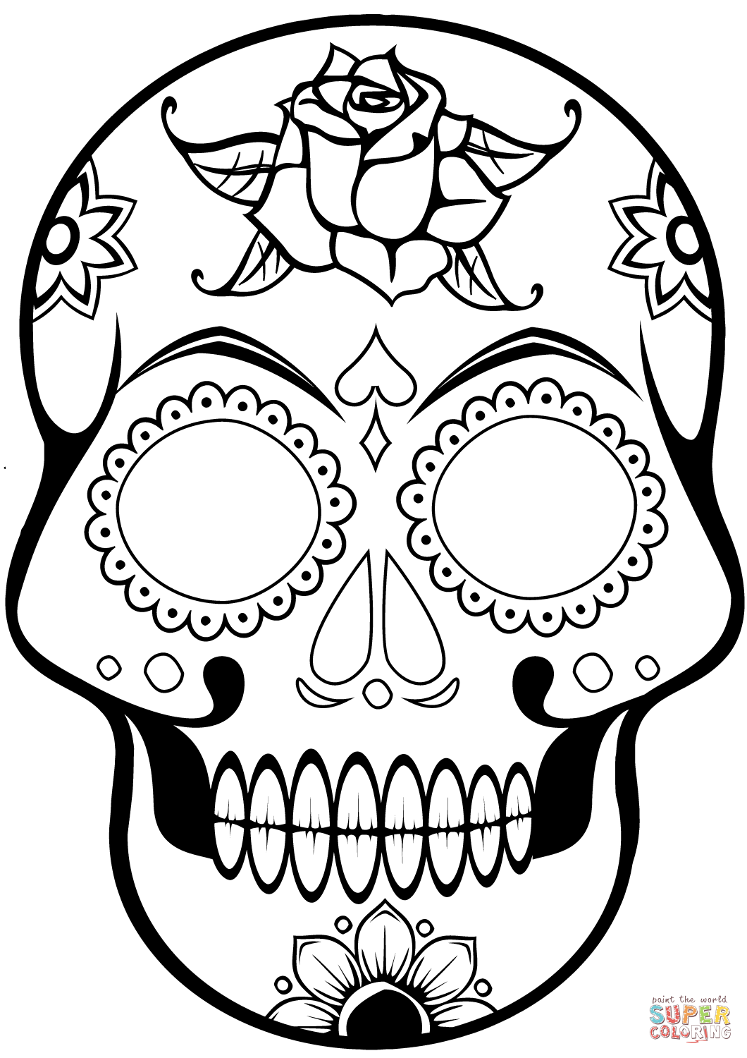 1060x1500 Unique Day Of The Dead Skeleton Coloring Pages Sugar Skull Page