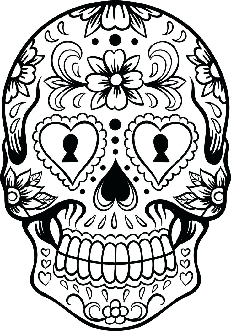 736x1056 Free Skull Coloring Pages Skull Coloring Pictures Sugar Skull