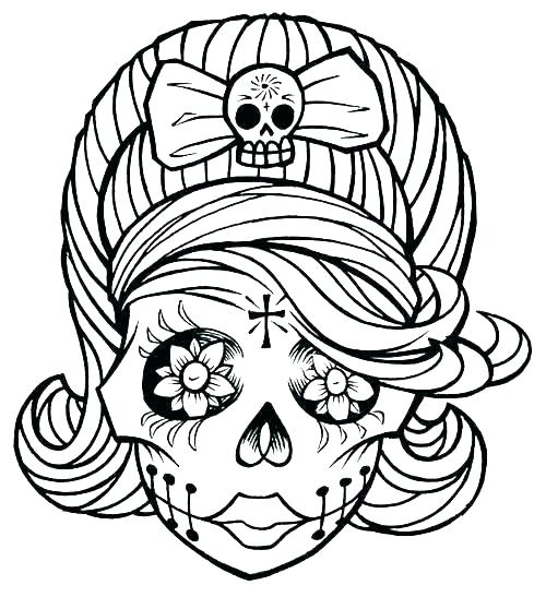 Printable Skull Coloring Pages For Adults Free Printable Skull 500x547 Printable Skull Coloring Pages For Adults Free Printable Skull
