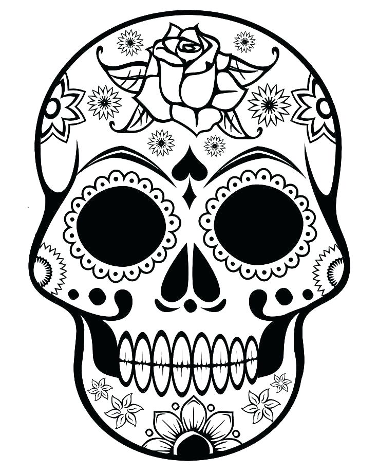 Printable Sugar Skull Coloring Pages Free Printable R Skull 736x920 Printable Sugar Skull Coloring Pages Free Printable R Skull