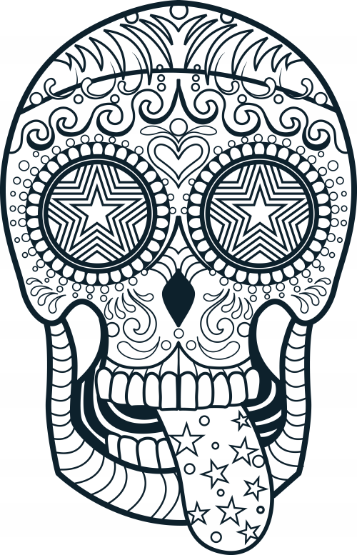 Skulls Coloring Pages For Adults 500x777 Skulls Coloring Pages For Adults