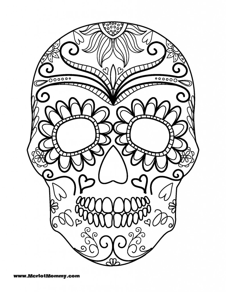 Sugar Skull Coloring Pages 791x1024 Sugar Skull Coloring Pages