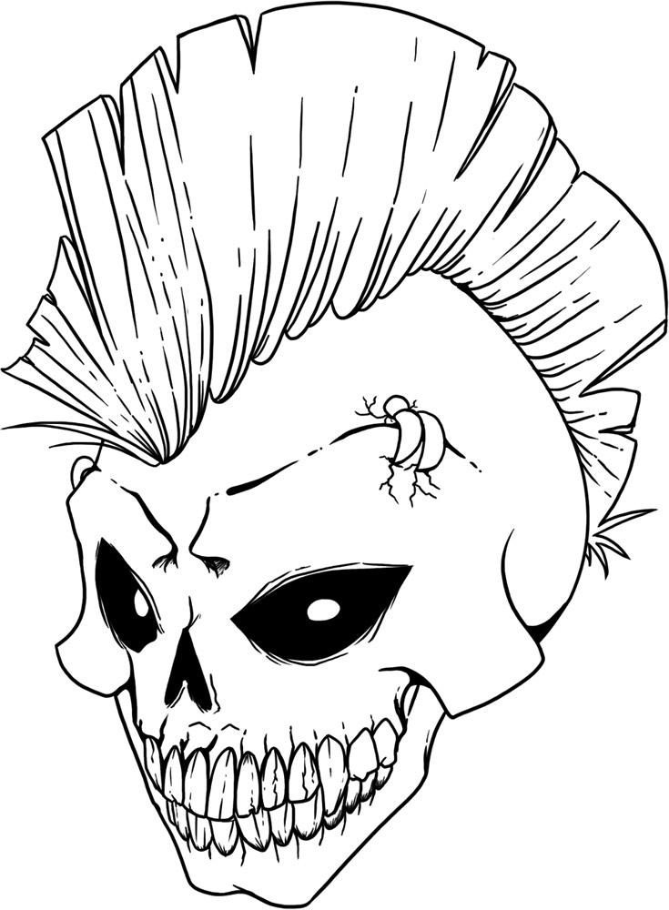 Skull Coloring Pages Free Printable Skull Coloring Pages For Kids 735x1000 Skull Coloring Pages Free Printable Skull Coloring Pages For Kids