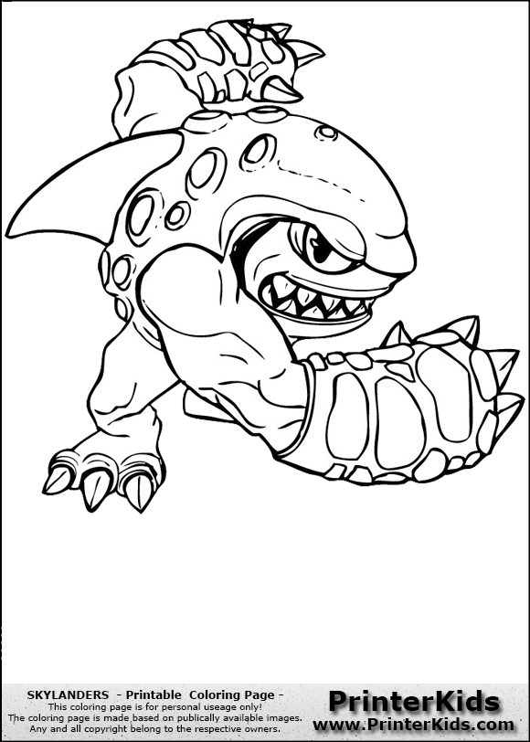 Skylanders Terrafin 001 Free Skylander Coloring Pages 580x812 Skylanders Terrafin 001 Free Skylander Coloring Pages