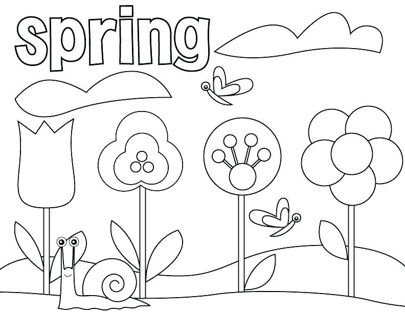 792x612 Spring Coloring Pages Free