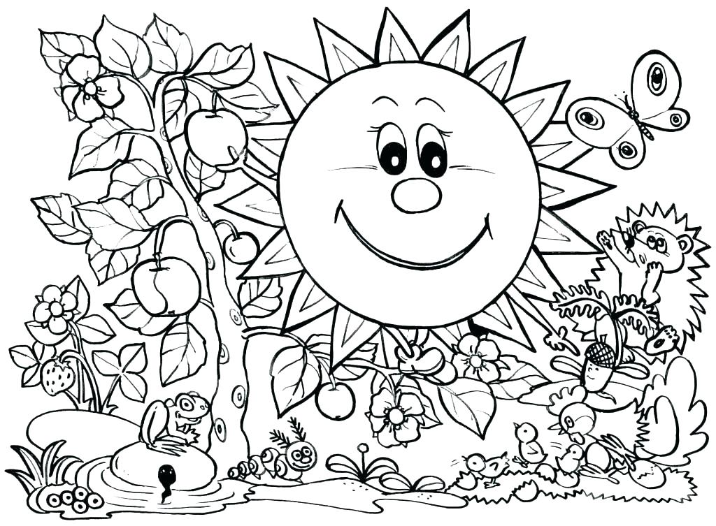 1024x753 Coloring Pages Kids Free Spring Coloring Pages